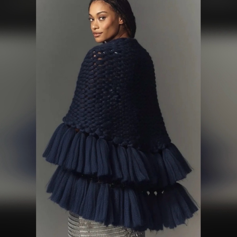 Anthropologie Navy Cape